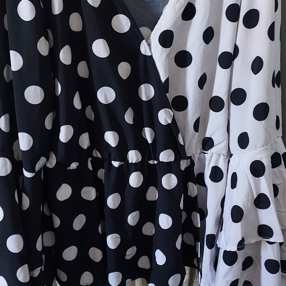 Black/White Polka Dot Blouse